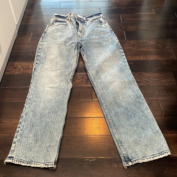 Abercrombie & Fitch acid wash The 90s straight ultra high rise jeans size 27 / 4 - Picture 4 of 12